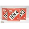 Image 1 : LOT OF 3 X 100PKG FLAMMABLE HAZARD SIGNS 1993