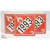 Image 1 : LOT OF 3 X 100PKG FLAMMABLE HAZARD SIGNS 1993