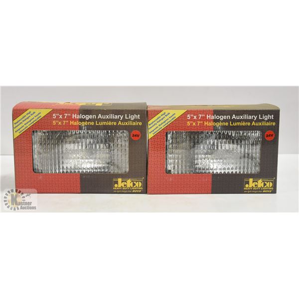 LOT OF 2 JETCO 6X7" 24V HALOGEN H3 BULBS