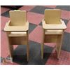 Image 1 : NEWLY ASSEMBLED SET OF 2 BABY DOLL HIGH CHAIRS