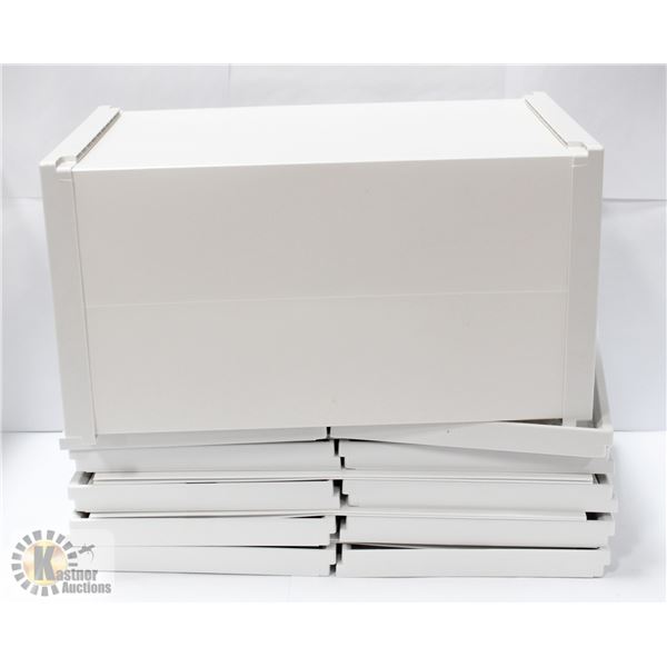 SET OF 6 PLASTIC SHOE BOX STORAGE CONTAINERS