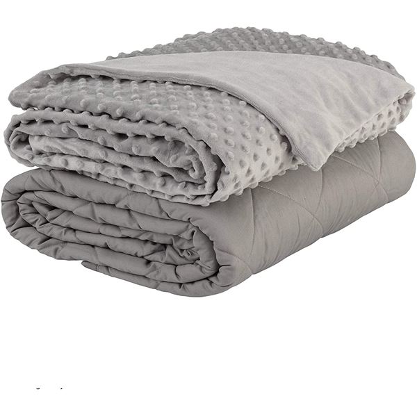 20LB WEIGHTED BLANKET WITH ULTRA SOFT BUBBLE COVER