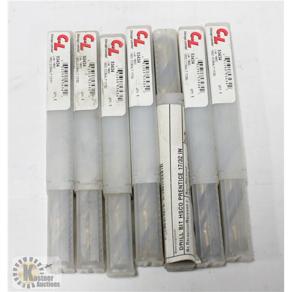 LOT OF DRILL BITS 17/32"