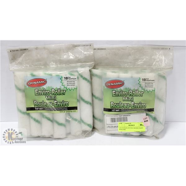 2 X 10 PACK ENVIRO MICRO PAINT ROLLERS