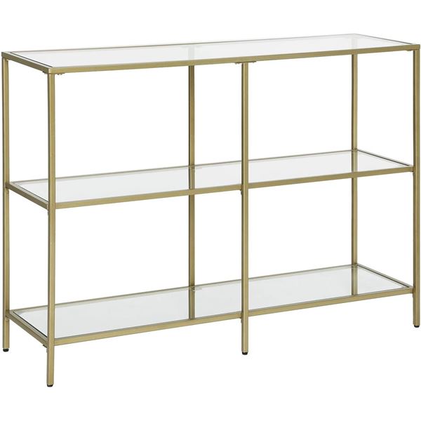 REPACKAGED VASAGLE CONSOLE TABLE WITH GOLD ACCENTS