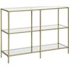 Image 1 : REPACKAGED VASAGLE CONSOLE TABLE WITH GOLD ACCENTS