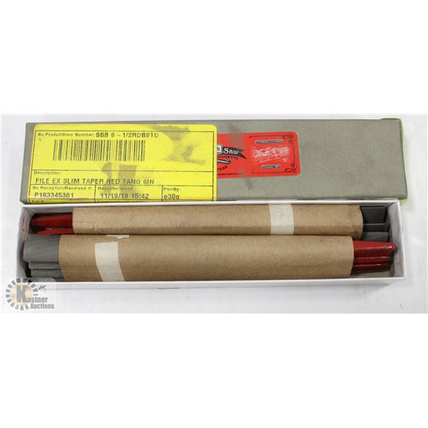 BOX OF SLIM TAPER RED TANG 6" FILES