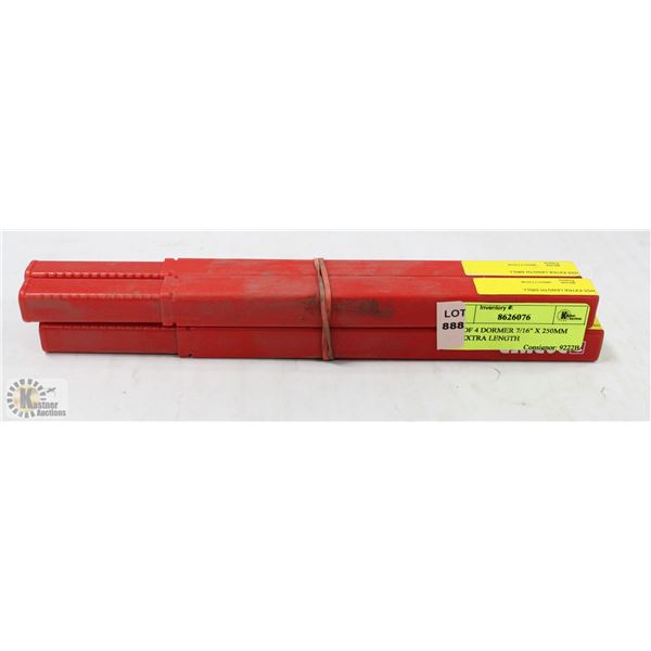 LOT OF 4 DORMER 7/16" X 250MM HSS EXTRA LENGTH