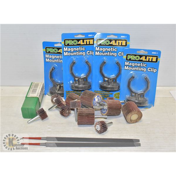 MISC. LOT INCLUDES - MAGNETIC MOUNTING CLIPS