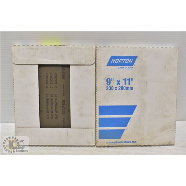 2PKS OF 9" X 11" NORTON 400/P800 SAND PAPER