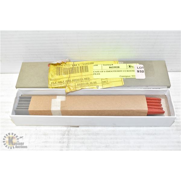 CASE OF 6 SMOOTH RED 1/2 ROUND FILES