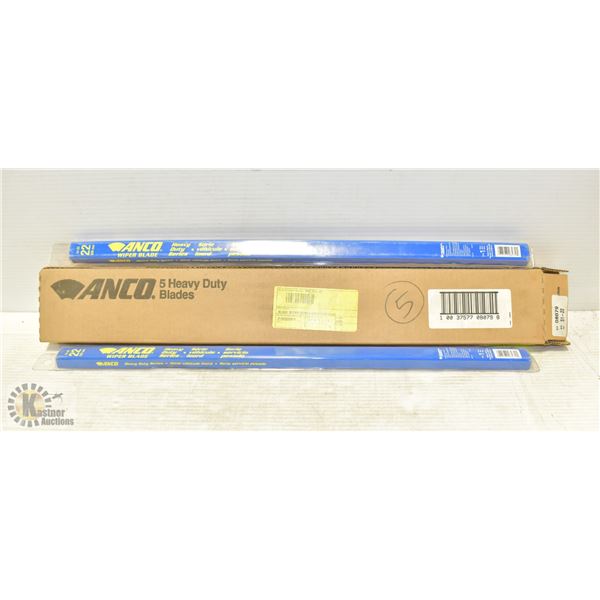 BOX OF 5 ARCO 5 HEAVY DUTY WIPER BLADES - 22" FLAT