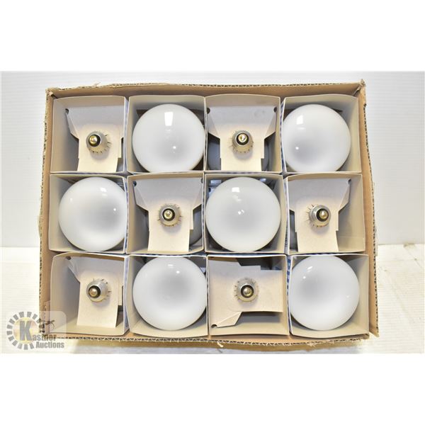 BOX OF INCANDESCENT PHILIPS LIGHT BULBS