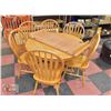 Image 1 : WOODEN DINING SET W/ LEAF + 6 DINING CHAIRS