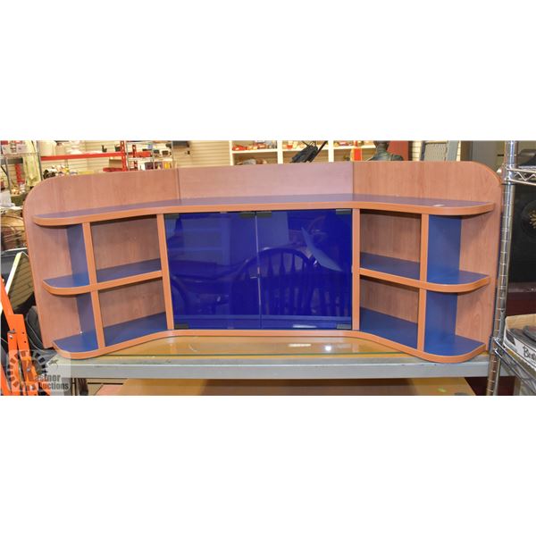 BLUE +  WOOD TONE DRESSER TOP CABINET