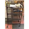 Image 1 : NEWLY ASSEMBLED BLACK 4 TIER METAL ROLLING CART