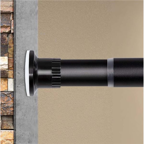 NEW REPACKAGED BLACK DIVIDER TENSION CURTAIN ROD