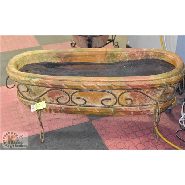 LARGE PLANTER APPROX 2.5FT LONG ON STAND