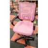 Image 1 : NEWLY ASSEMBLED PINK OFFICE CHAIR WITH MESH BACK