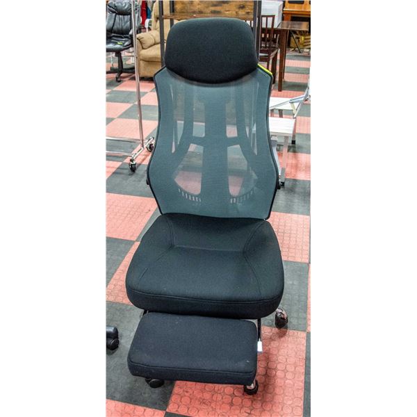 NEWLY ASSEMBLED ERGONOMIC OFFICE CHAIR WITH