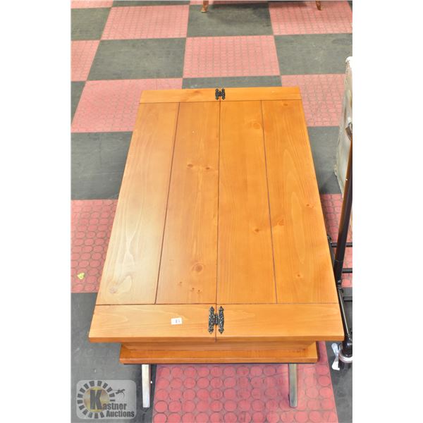 LOW PROFILE MODIFIED COFFEE TABLE WITH STORAGE