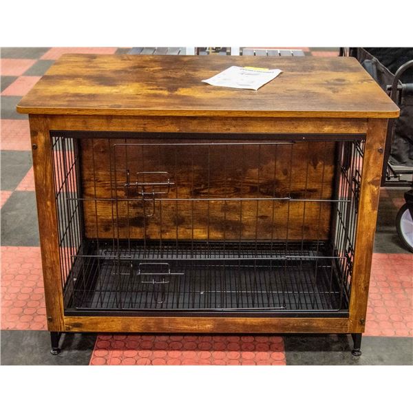 NEWLY ASSEMBLED FEANDREA RUSTIC BROWN DOG CRATE