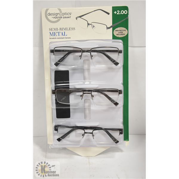 FOSTER GRANT READING GLASSES 3 PACK +2.00