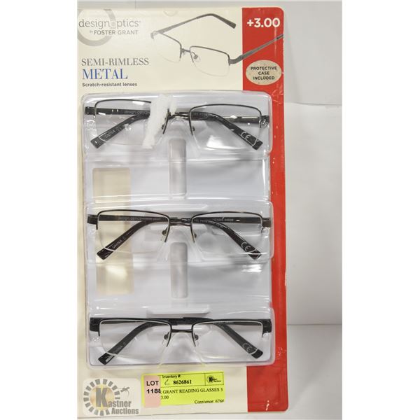 FOSTER GRANT READING GLASSES 3 PACK +3.00