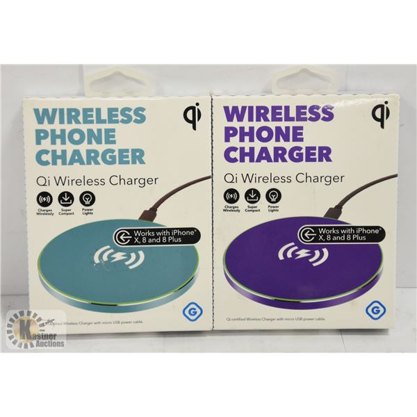 NEW GEMS WIRELESS QI CELLPHONE CHARGER - 2 PACK
