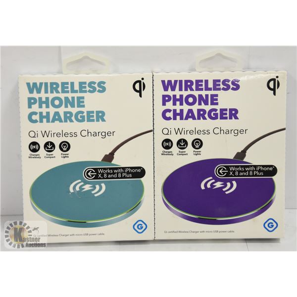 NEW GEMS WIRELESS QI CELLPHONE CHARGER - 2 PACK