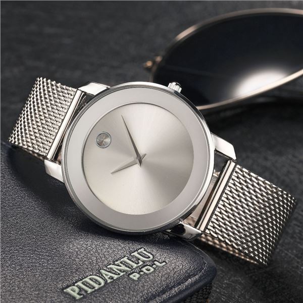 NEW SILVER DIAL BUSINESS CASUAL CLASSIC 44MM WATCH