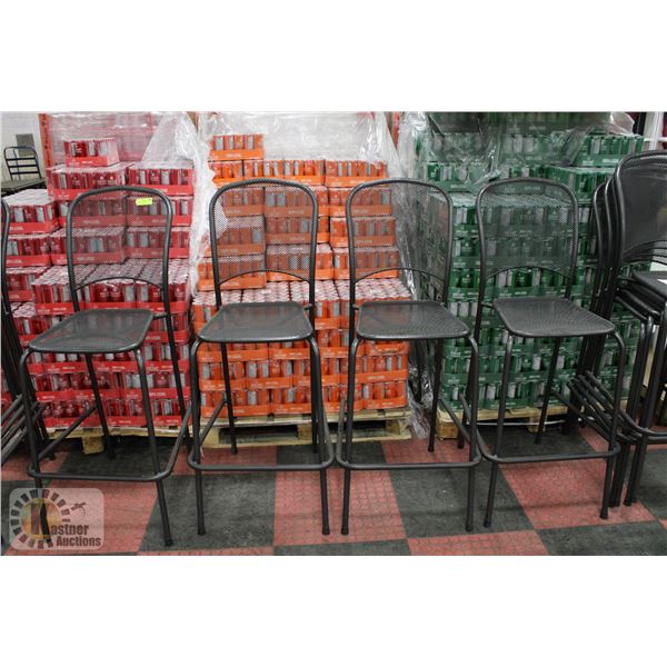 4 X METAL BAR STOOLS