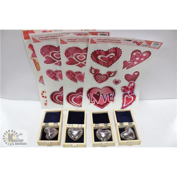 CASE NEW SILVER HEART HARMONY CHIMES & 5 WINDOW