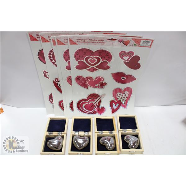 CASE NEW SILVER HEART HARMONY CHIMES & 5 WINDOW