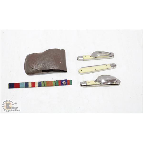 WWII CANADIAN PIN & A BAKELITE OFFICERS CAMPAIGN