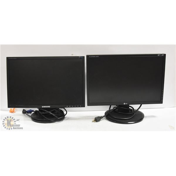 LG FLATRON 19-INCH MONITOR L194WT & SAMSUNG 19"