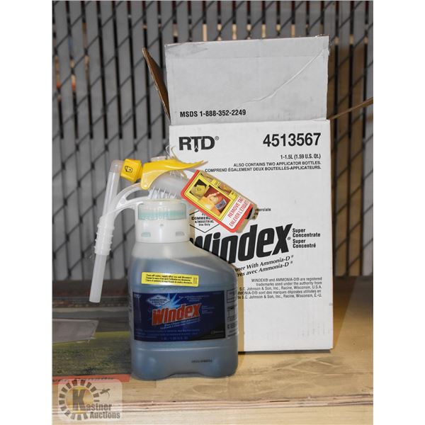 CASE OF COMMERCIAL WINDEX WITH BOTTLES