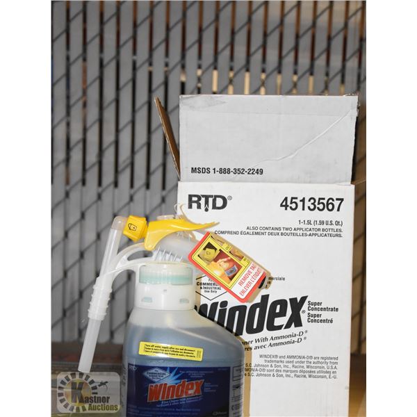 CASE OF COMMERCIAL WINDEX WITH BOTTLES