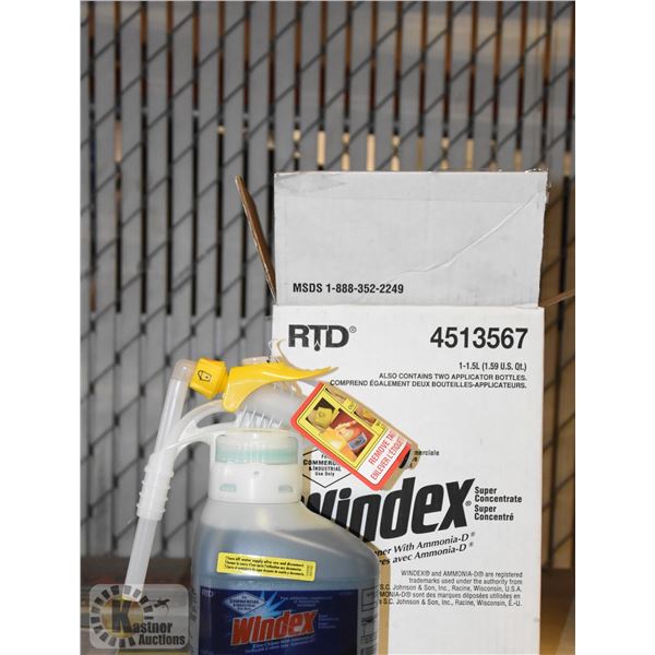 CASE OF COMMERCIAL WINDEX WITH BOTTLES