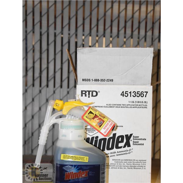 CASE OF COMMERCIAL WINDEX WITH BOTTLES