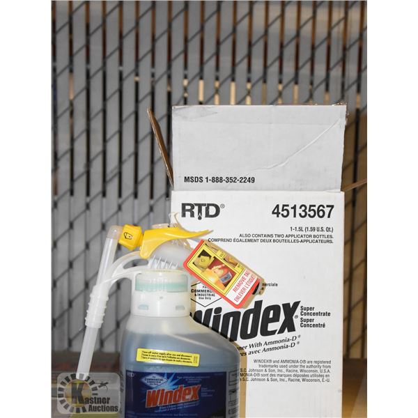 CASE OF COMMERCIAL WINDEX WITH BOTTLES