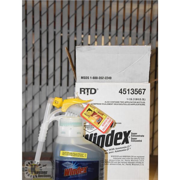 CASE OF COMMERCIAL WINDEX WITH BOTTLES