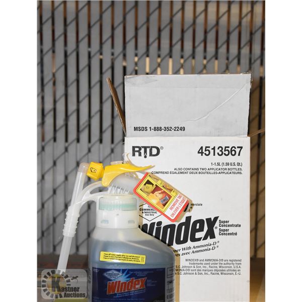 CASE OF COMMERCIAL WINDEX WITH BOTTLES