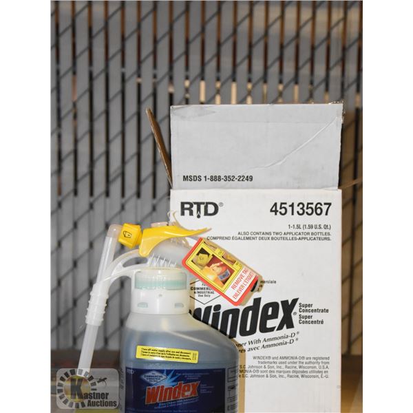 CASE OF COMMERCIAL WINDEX WITH BOTTLES