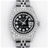Image 1 : Rolex Ladies Stainless Steel Black Diamond Lugs Datejust Wristwatch