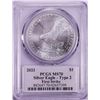 Image 2 : 2021 Type 2 $1 American Silver Eagle Coin PCGS MS70 First Strike Damstra Signature