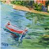 Image 2 : Elliot Fallas "Italian Bayside" Original Oil Painting On Canvas