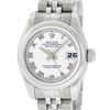 Image 2 : Rolex Ladies Stainless Steel White Roman Quickset Datejust Wristwatch