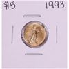 Image 1 : 1993 $5 American Gold Eagle Coin