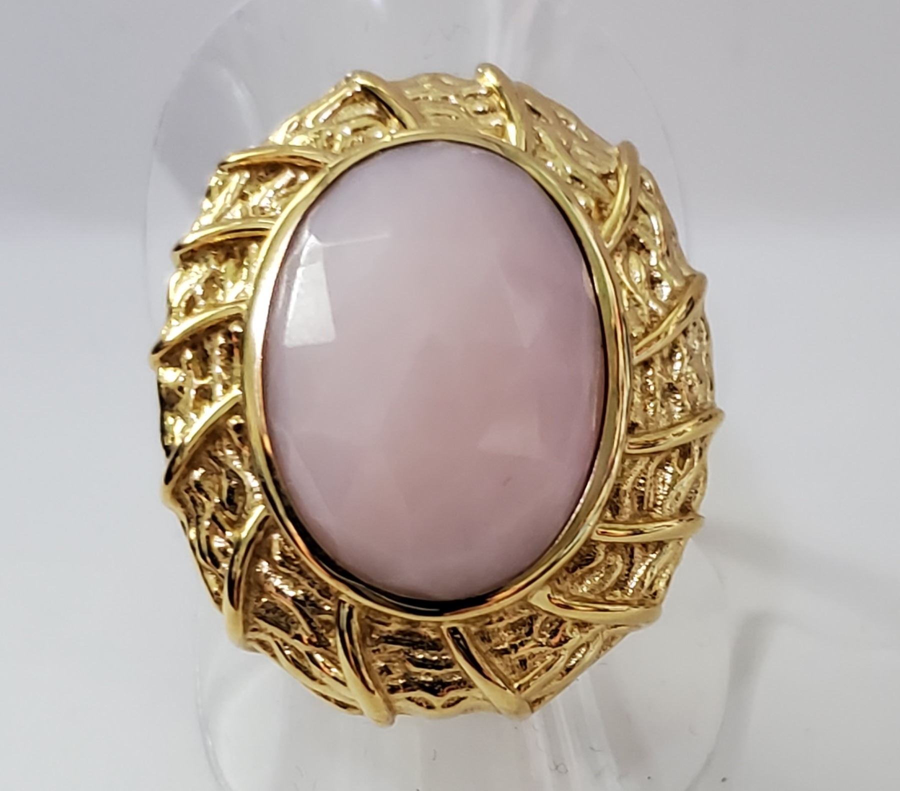 Peruvian Pink Opal Ring Size 10